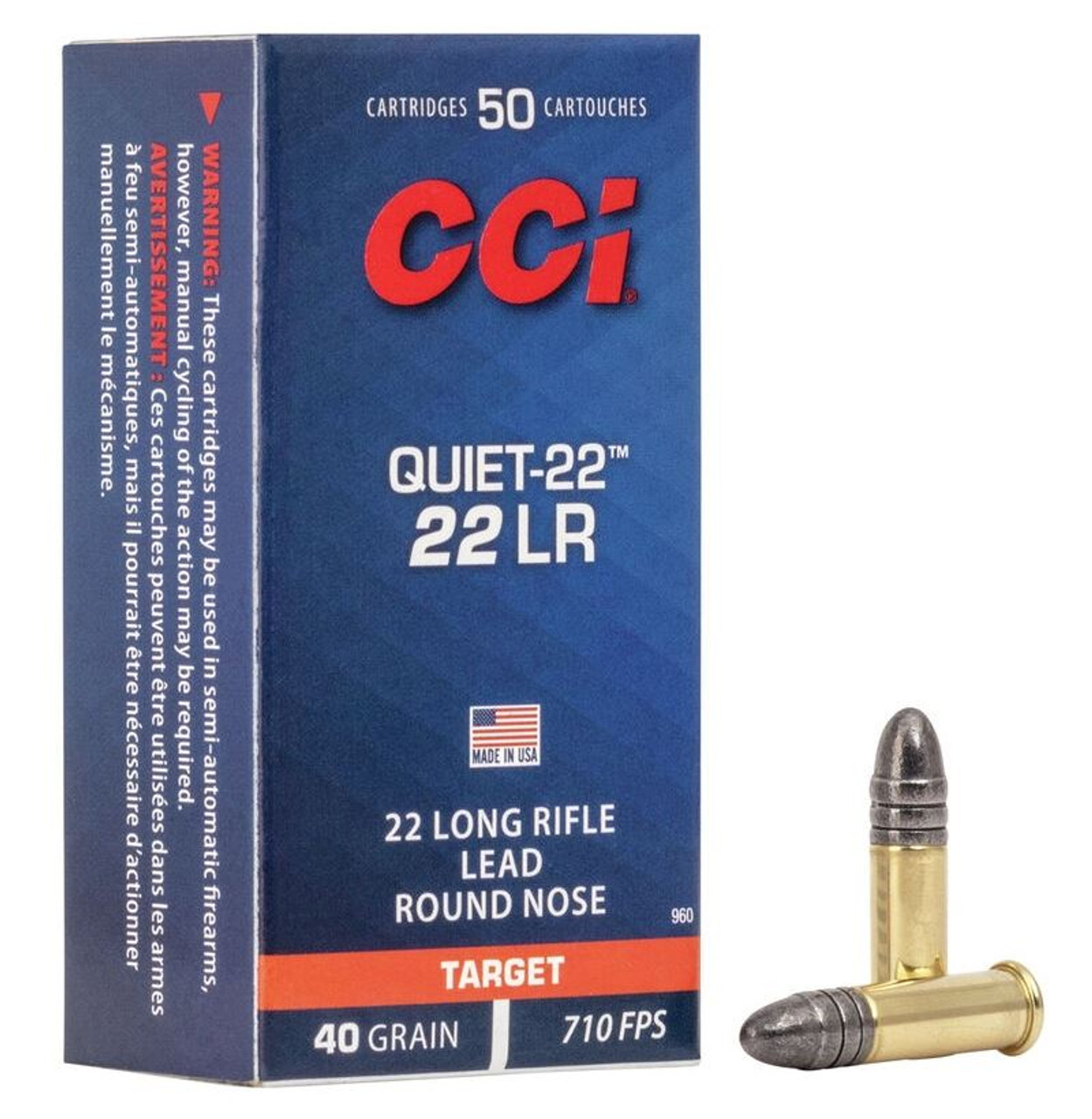 CCI .22LR Quiet-22 Subsonic 40 grain 710fps 50Rnds