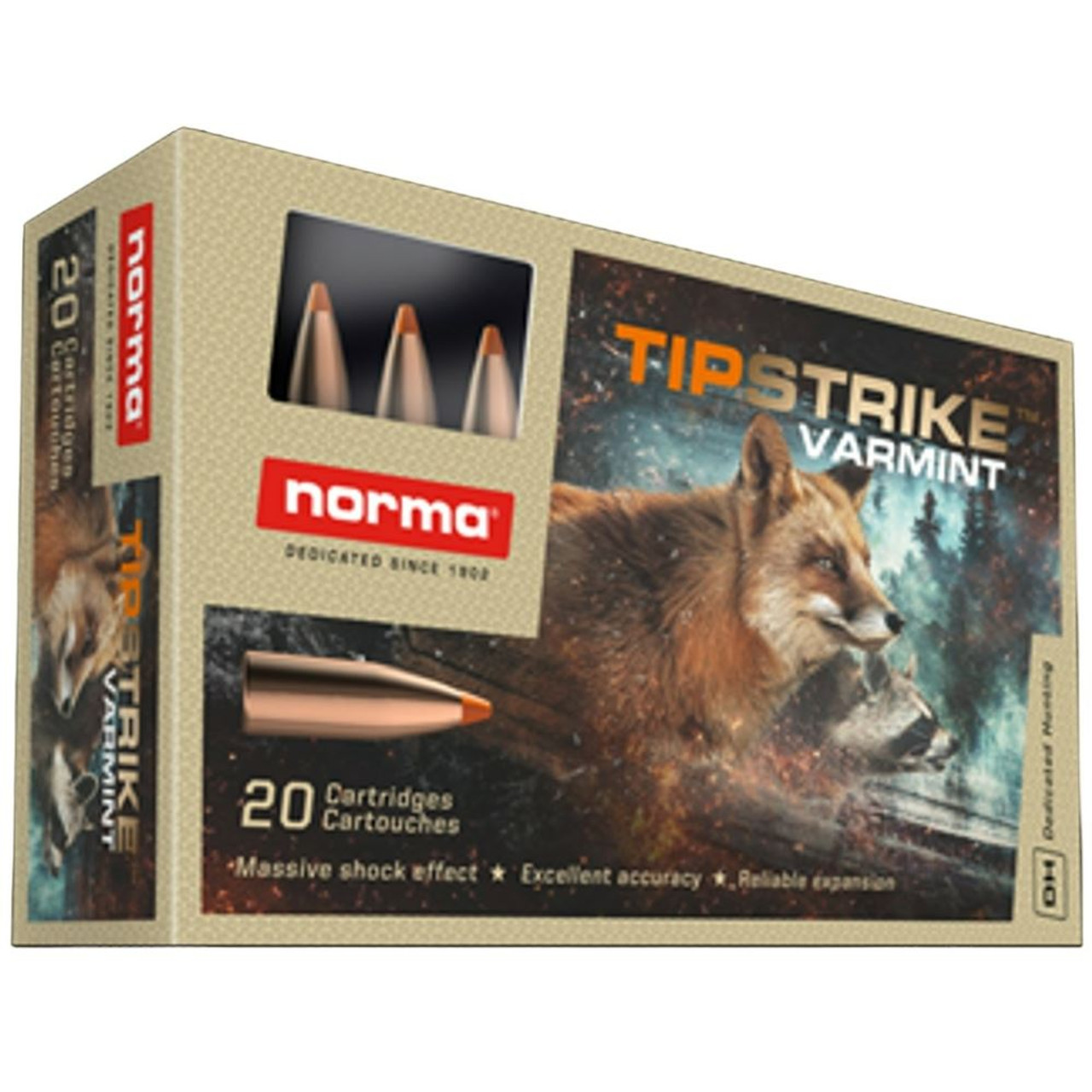 Ammo Norma Tipstrike 76gr.243 WIN 20 rounds