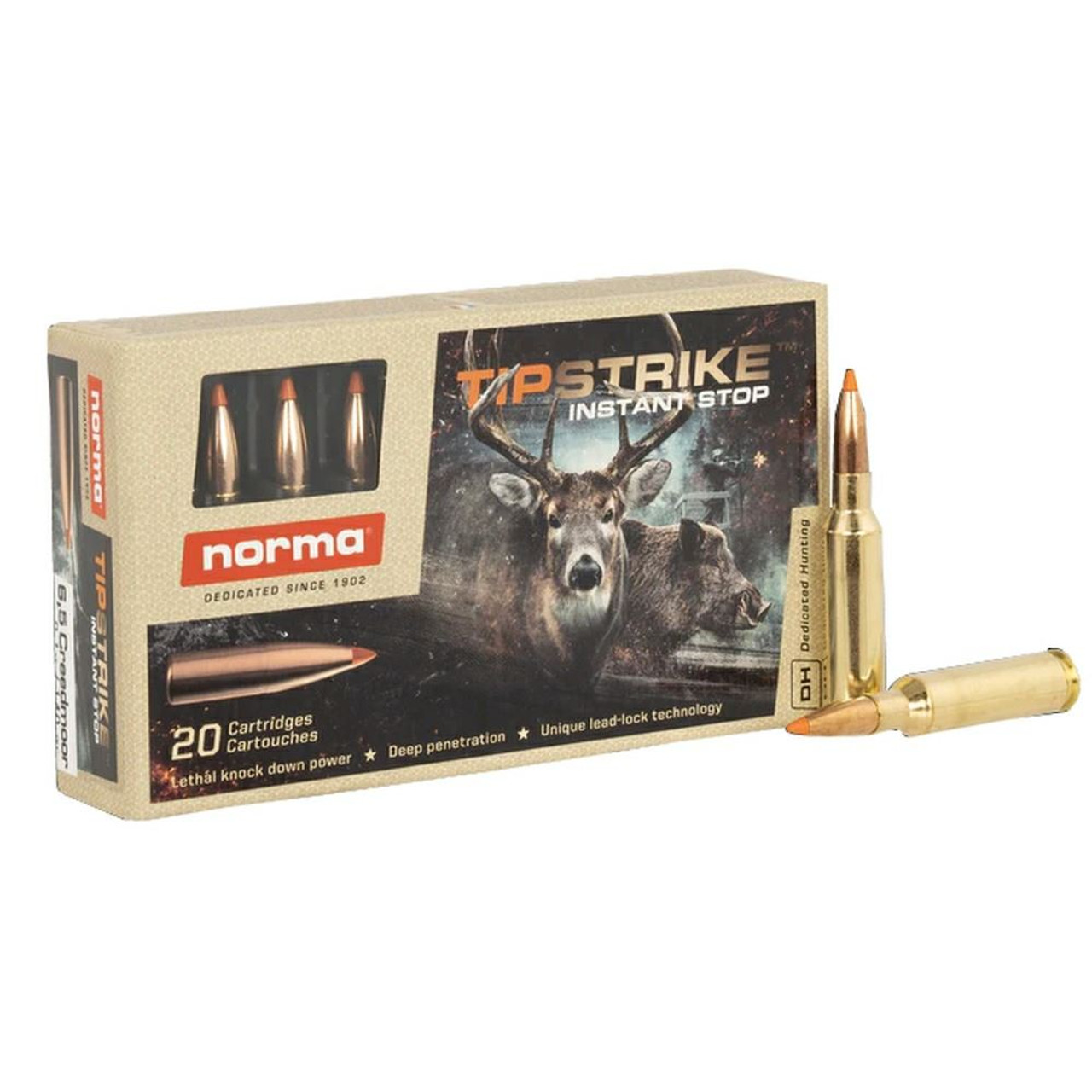Ammo Norma Tipstrike 140gr 6.5 CR 20 rounds Ammo Norma Tipstrike 140gr 6.5 CR 20 rounds