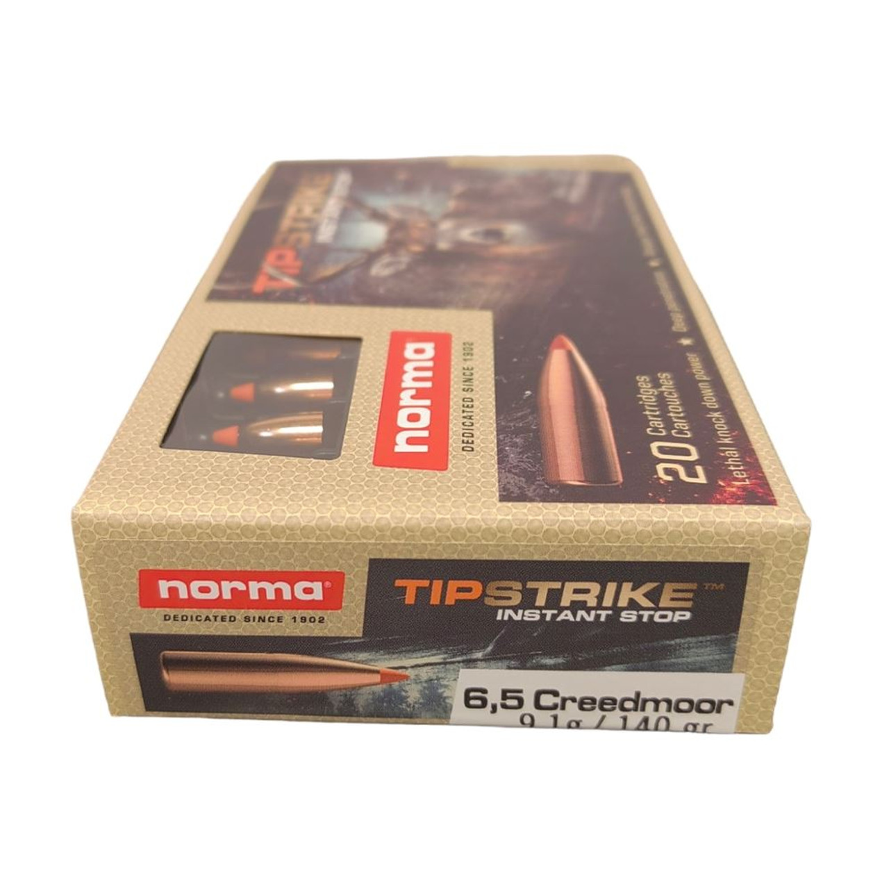 Ammo Norma Tipstrike 140gr 6.5 CR 20 rounds Ammo Norma Tipstrike 140gr 6.5 CR 20 rounds
