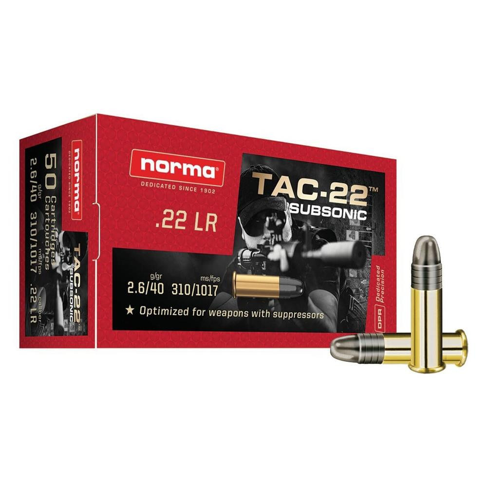 Ammo Norma Tac-22 Subsonic .22LR 40gr 50 rounds