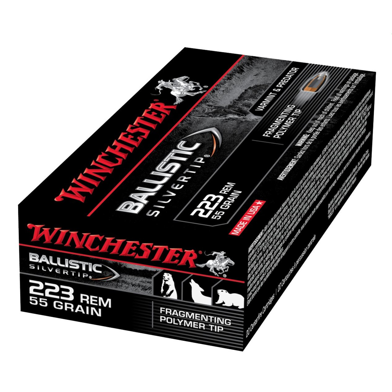 Winchester .223 REM 55 Grain Ballistic Silvertip 20 Rounds