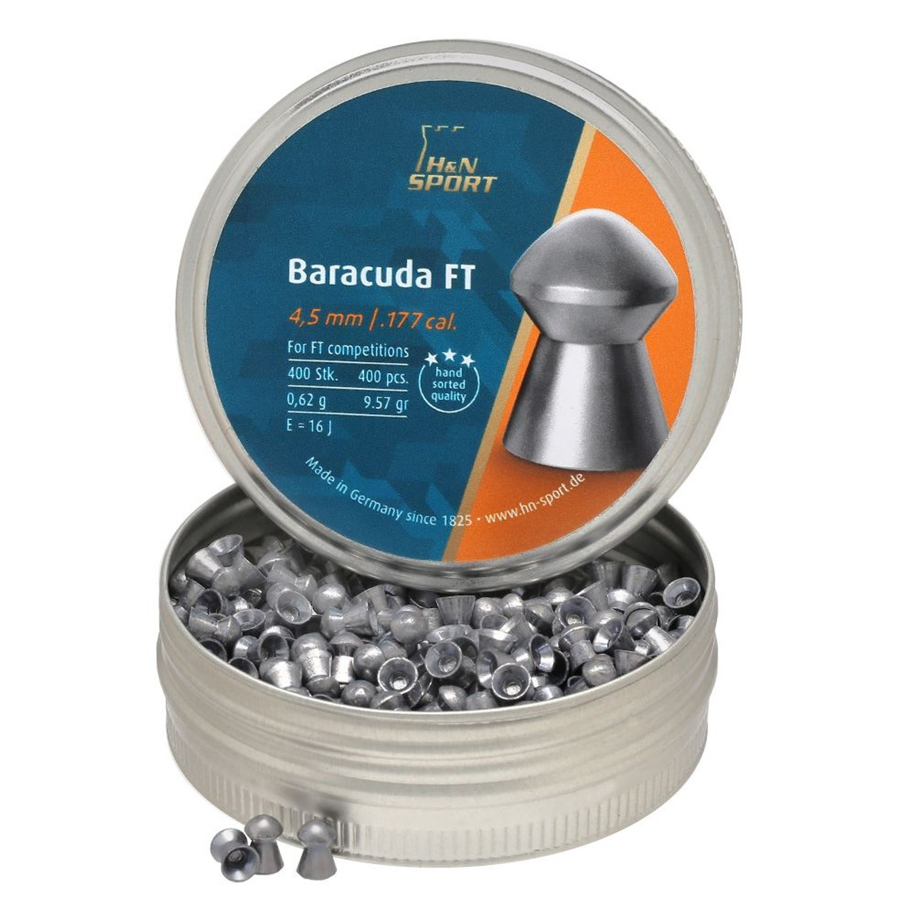 H&N Baracuda FT Airgun Pellets .177 4.50mm Tin of 400