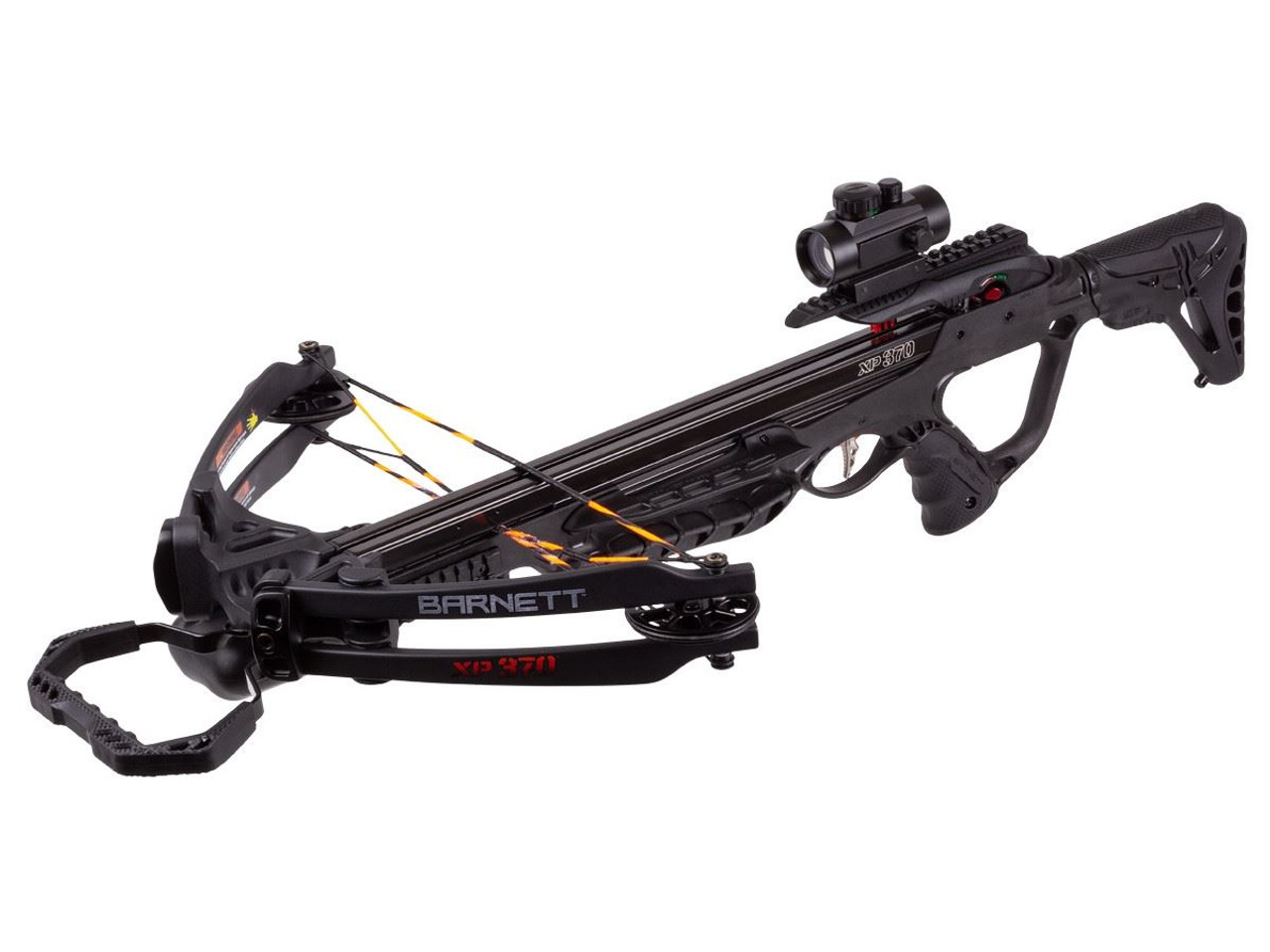 Barnett Explorer XP370 Compound Crossbow with red dot sight arrows and quiver