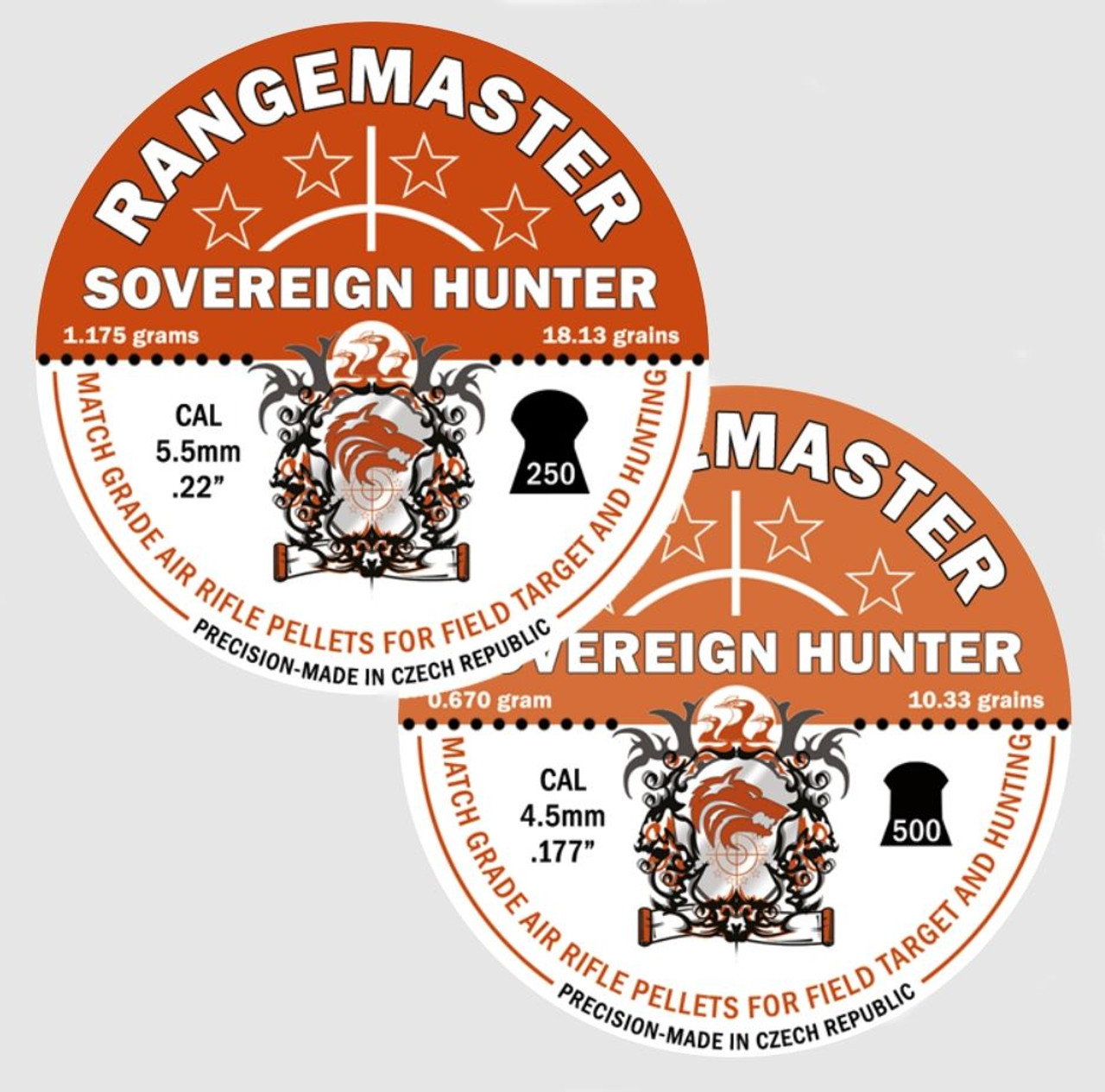 Rangemaster Sovereign Hunter .177 10.3gr 4.5mm Airgun Pellets Tin of 500