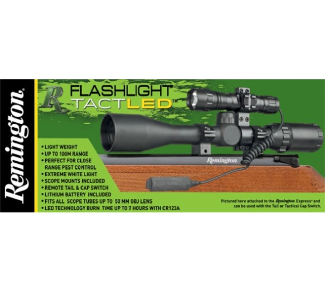 Remington TactLED LED Gun Flashlight Hunting Lamp 1200 Lumens with Mounts