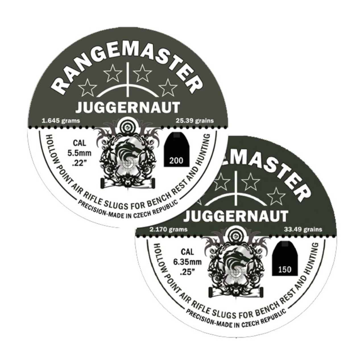 Rangemaster Juggernaut .25 33.49gr 6.35mm Airgun Pellets Tin of 150