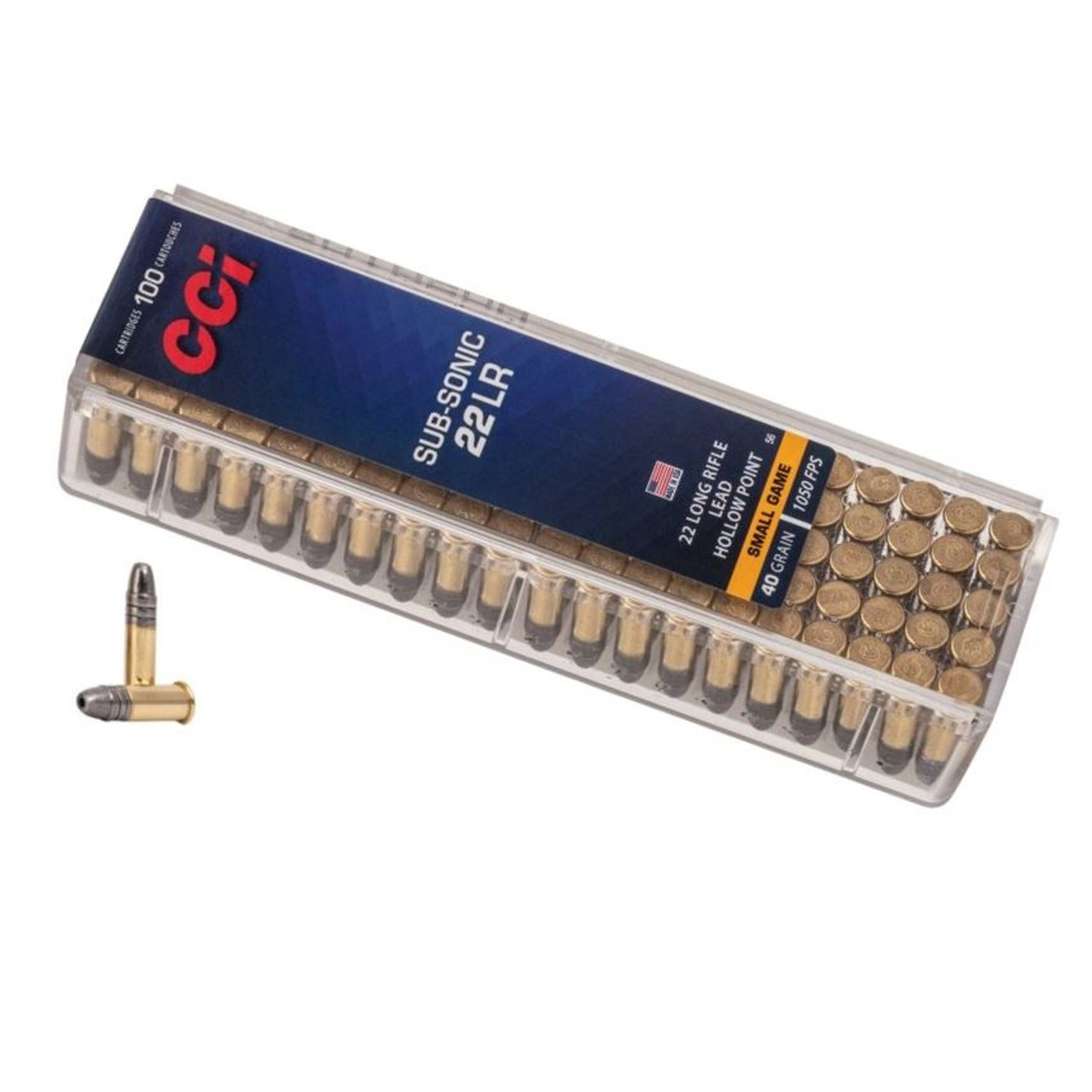 CCI .22LR Subsonic 40 grain 1050fps Hollow Point 100 Rounds