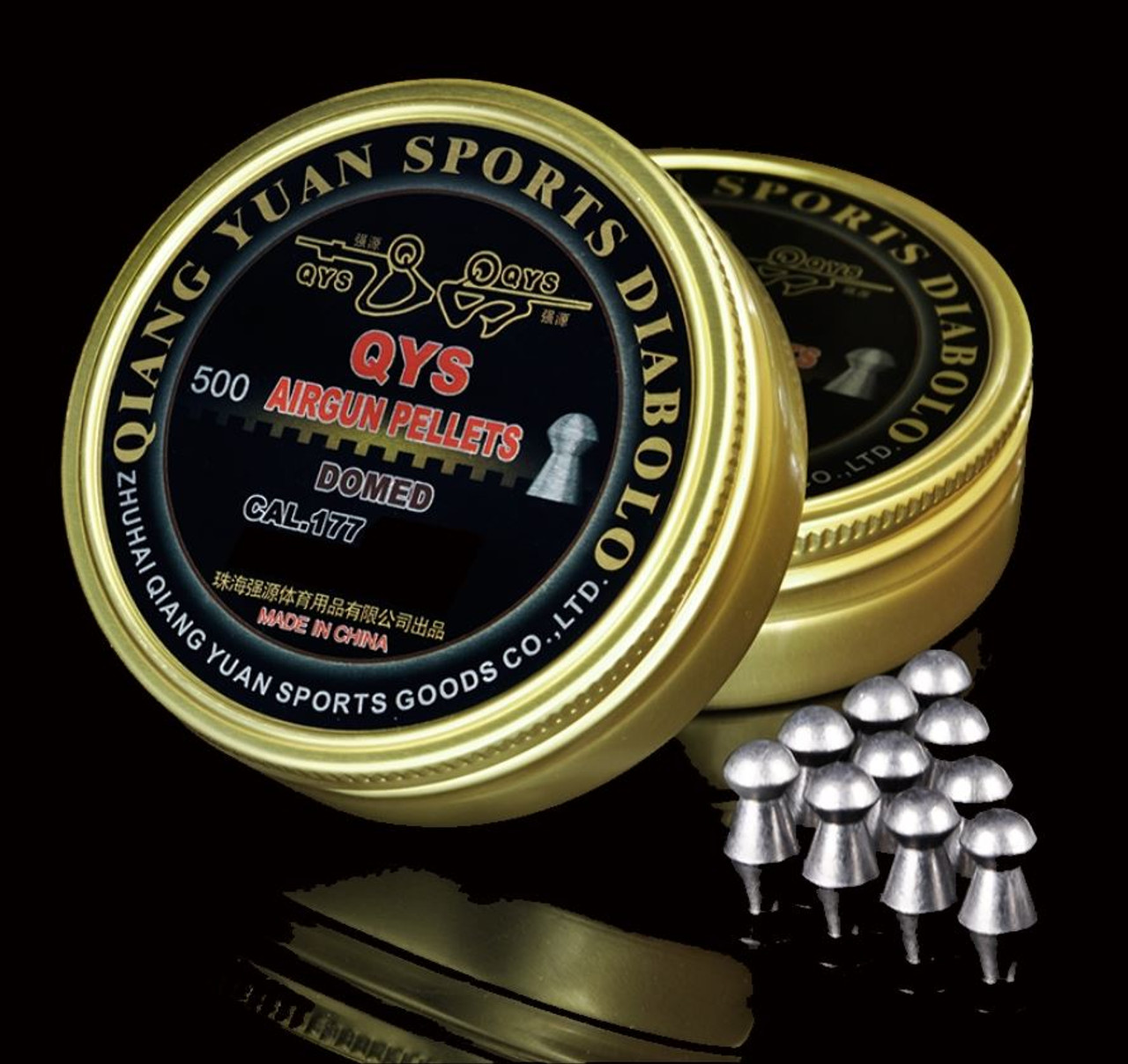 QYS Domed Nose Heavy .177 4.5mm 9.56gr Airgun Pellets Tin of 500