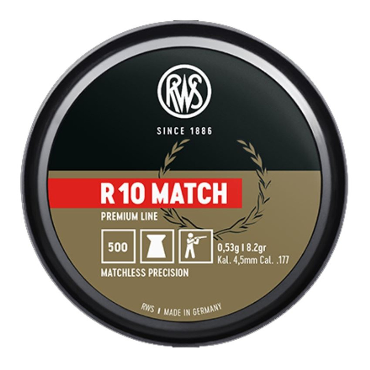 RWS R10 Match .177 8.2gr 4.49 Airgun Pellets Tin of 500