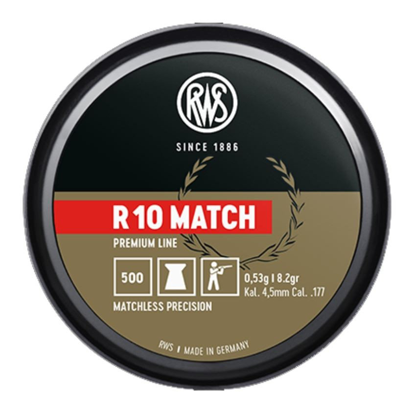 RWS R10 Match .177 8.2gr 4.50 Airgun Pellets Tin of 500
