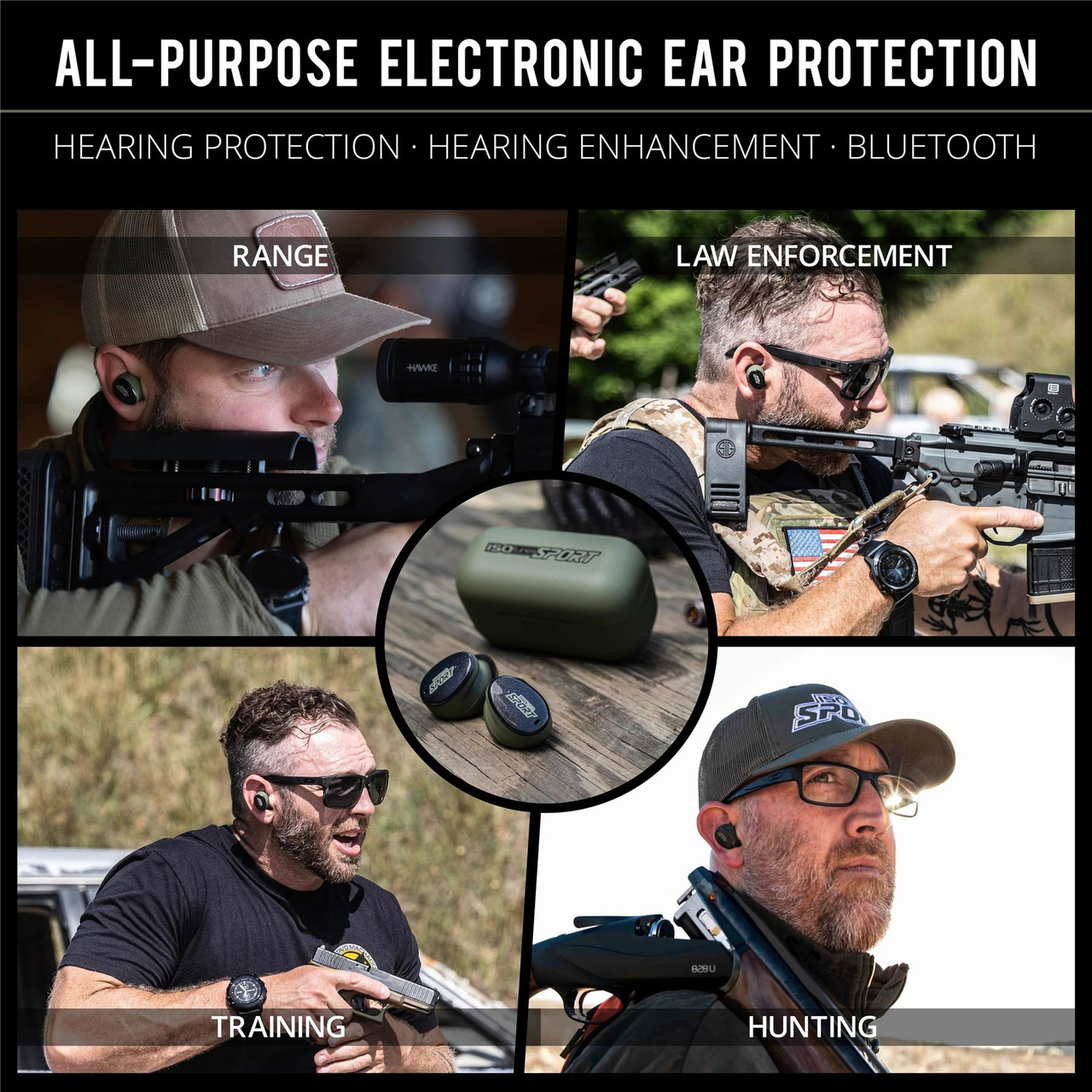 ISOTunes Caliber BT Earbuds Noise Reducing Bluetooth Rechargable Ear Defenders