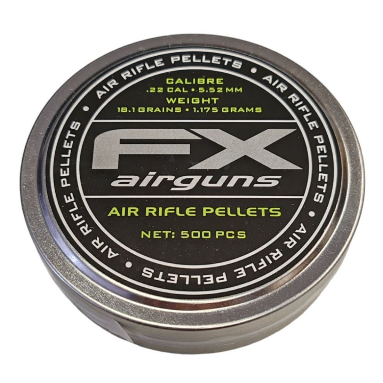 FX Airguns Premium Pellets .22 5.52mm 18.1gr Tin of 500 FX Airguns Premium Pellets .22 5.52mm 18.1gr Tin of 500