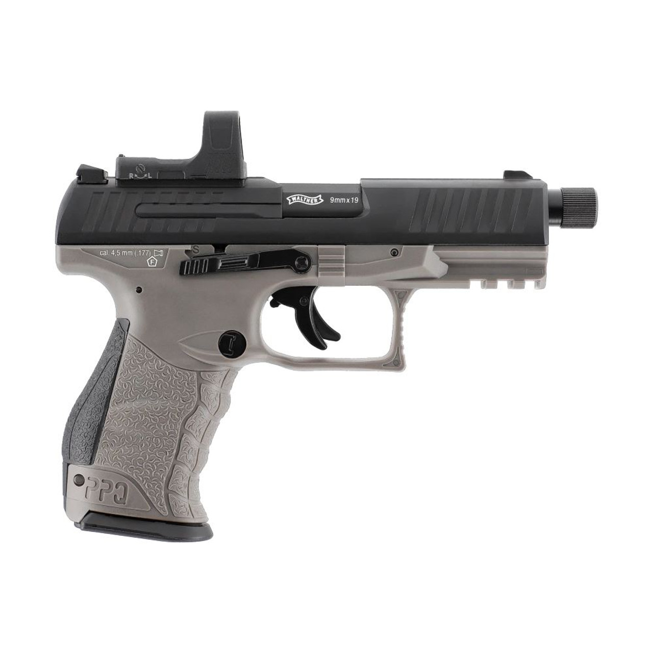 Walther PPQ M2 Q4 TAC Air Pistol Combo 4.6in Set with red dot sight CO2 .177