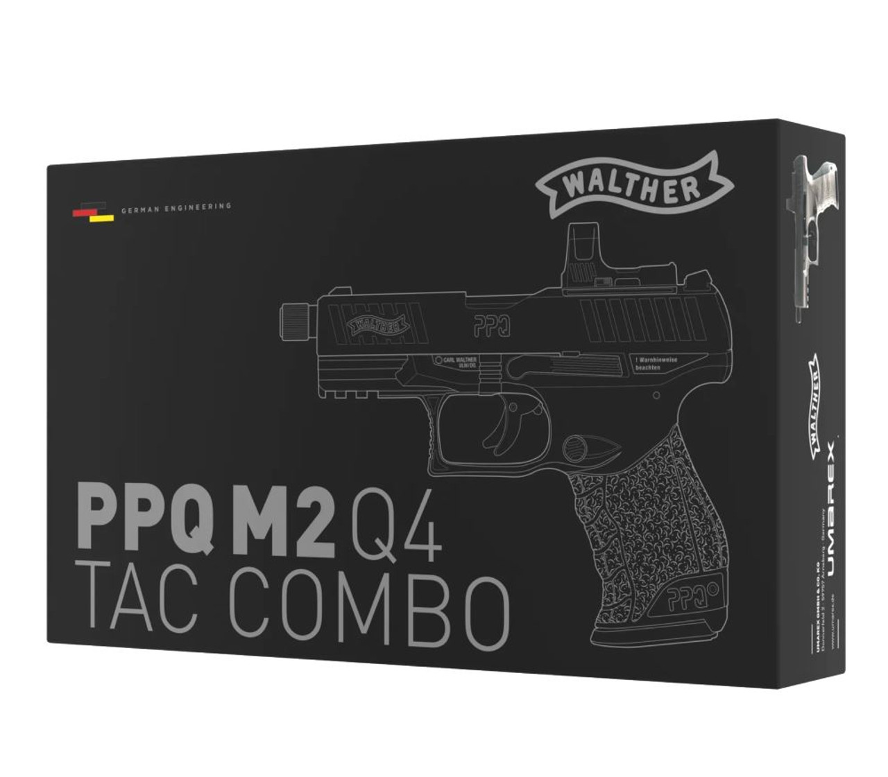 Walther PPQ M2 Q4 TAC Air Pistol Combo 4.6in Set with red dot sight CO2 .177