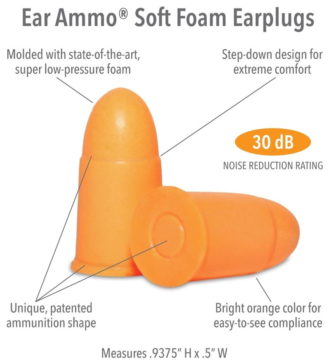 Macks Ear Ammo Keyring with 7 Pairs of Soft Foam Ear Plugs