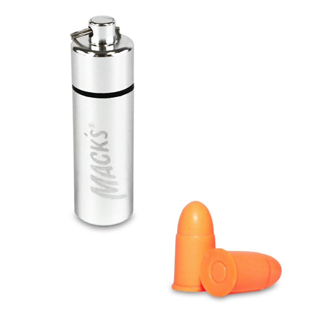 Macks Ear Ammo Keyring with 7 Pairs of Soft Foam Ear Plugs