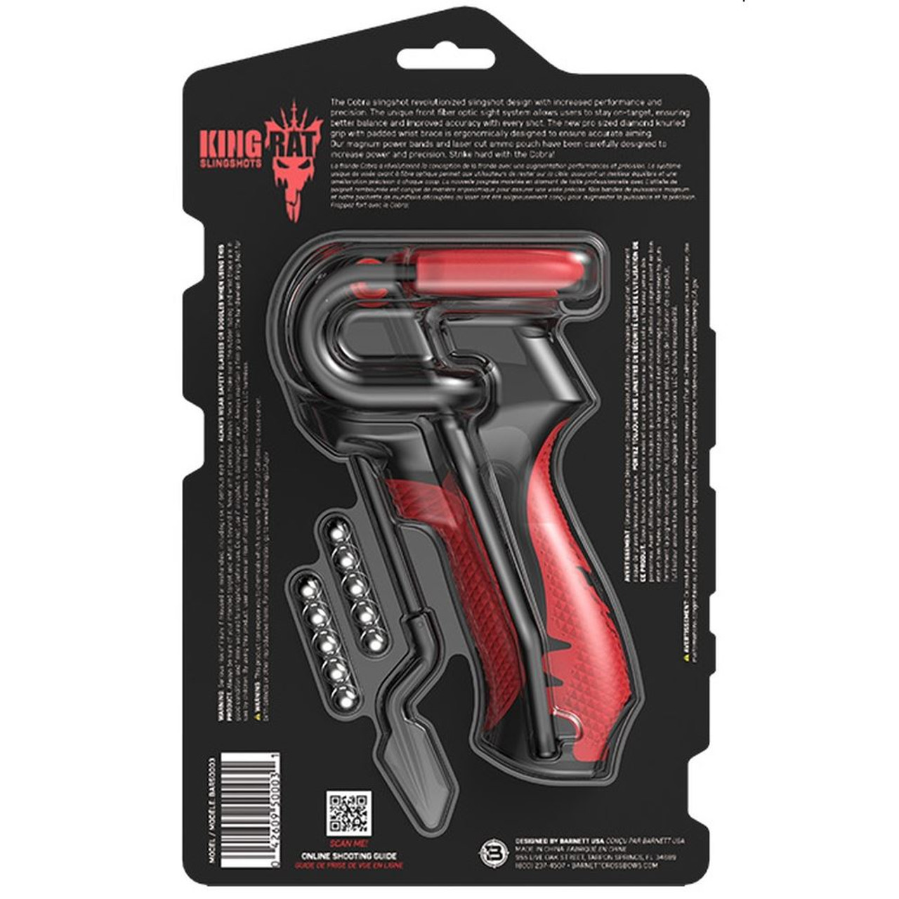 Barnett Cobra King Rat Slingshot with Ammo