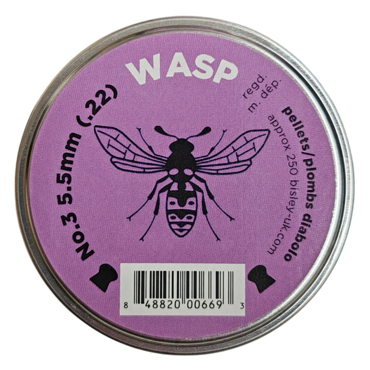 Bisley Wasp Purple No.3 Pellets .22 5.5 Airgun Pellets Tin of 250