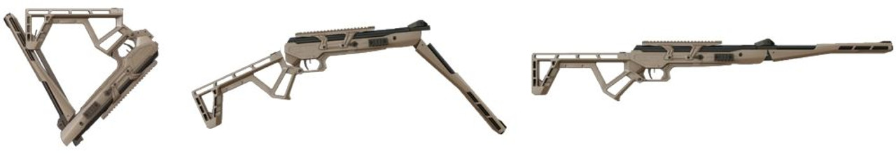Black Bunker BM8 Coyote Tan .22 Folding Survival Air Rifle