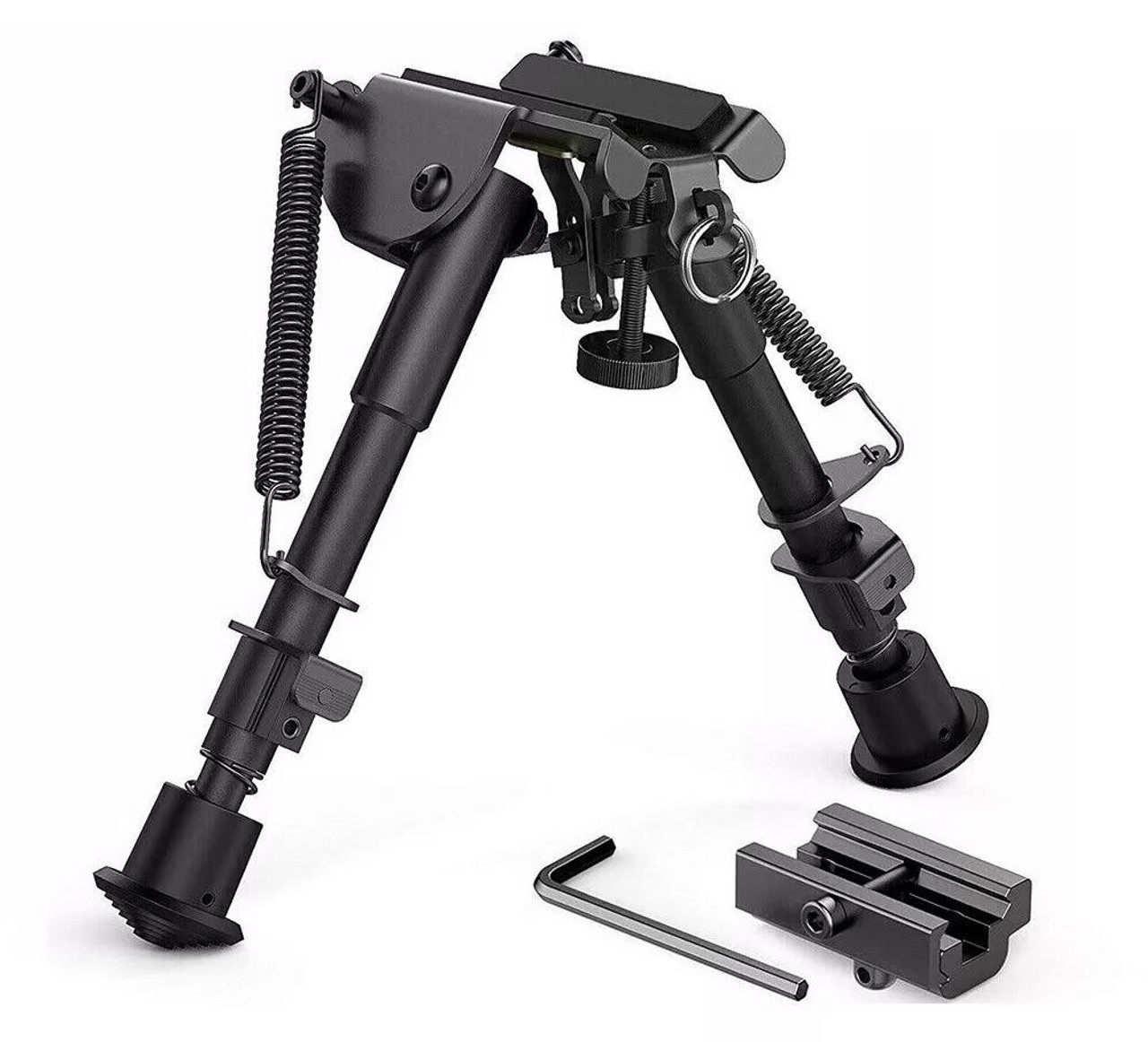 Universal Stud Bipod with Picatinny Weaver adapter 6-9" Spring Legs