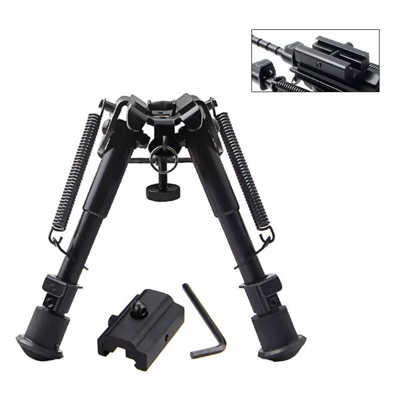 Universal Stud Bipod with Picatinny Weaver adapter 6-9" Spring Legs