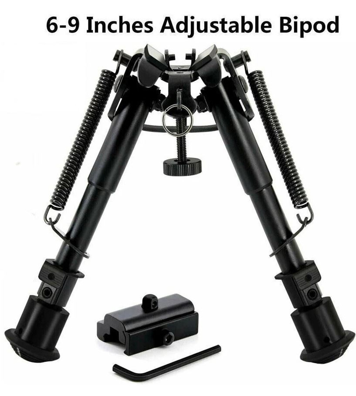 Universal Stud Bipod with Picatinny Weaver adapter 6-9" Spring Legs