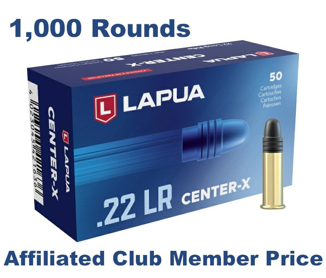 Lapua Center-X .22 LR Club Promo Price 40gr 1000 Rounds (20x Boxes of 50)