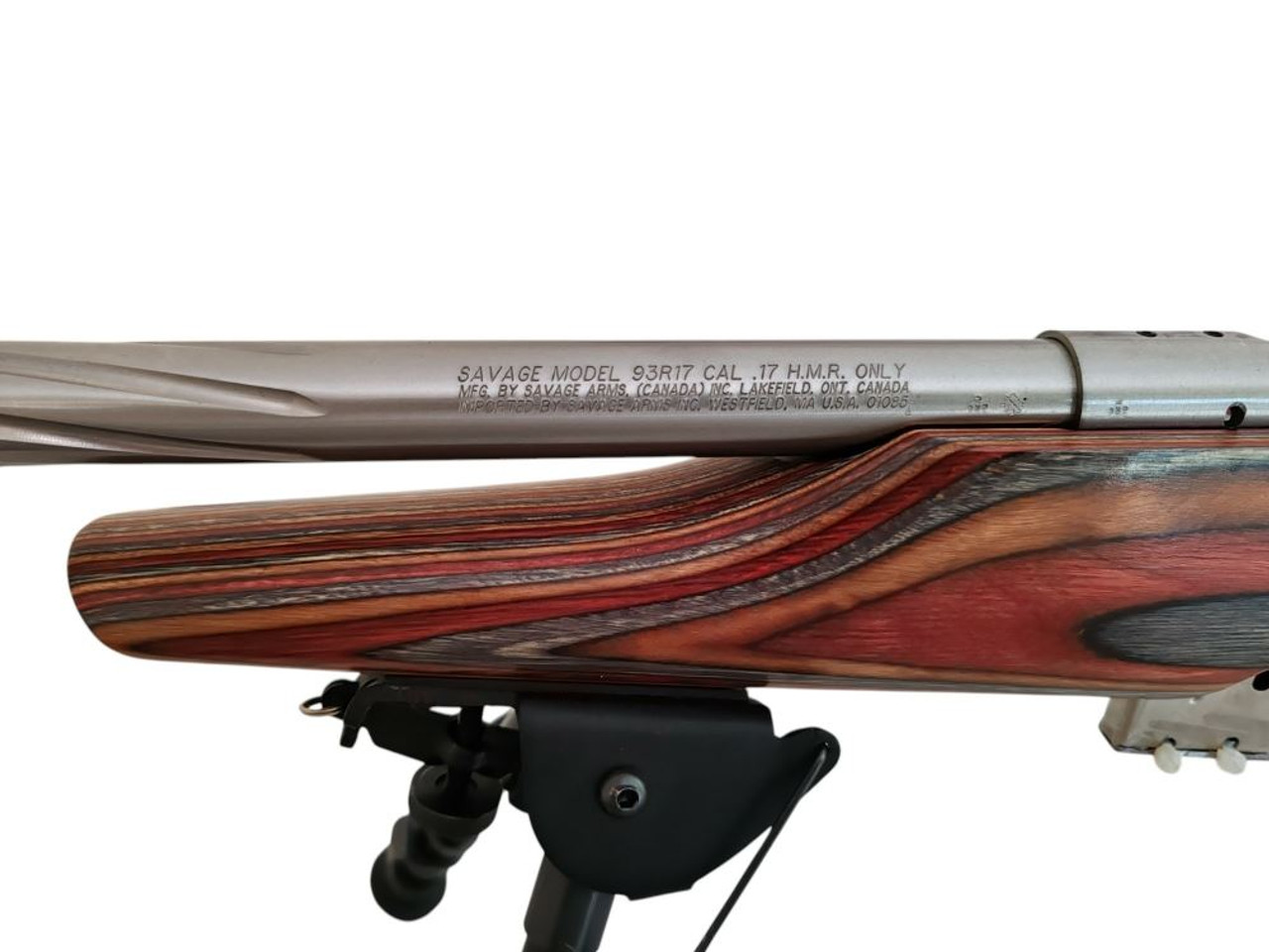 S/H Savage Model 93R17 17HMR Laminate Stock with Moderator