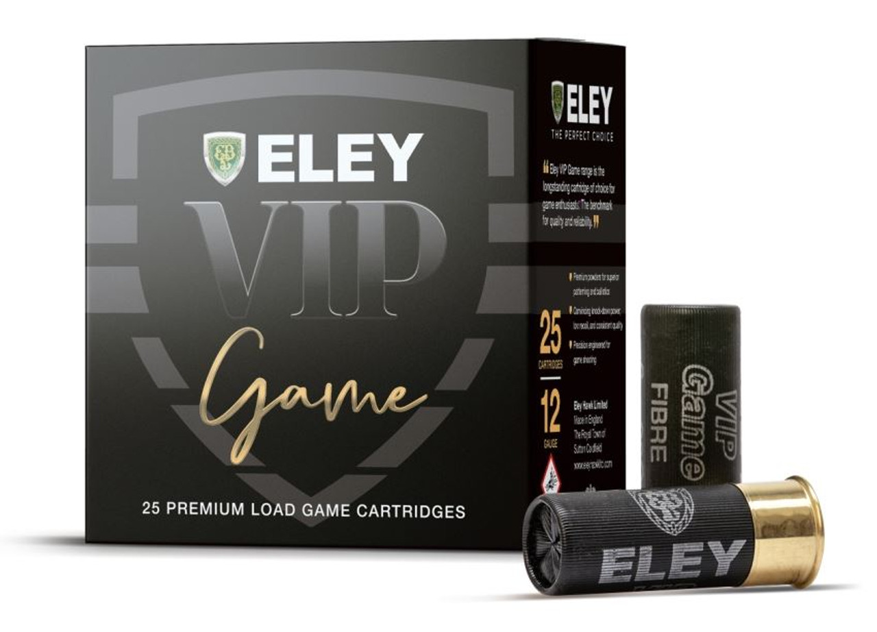 Eley VIP Game 12G 34g Fibre 5 per Box of 25 Eley VIP Game 12G 34g Fibre 5 per Box of 25