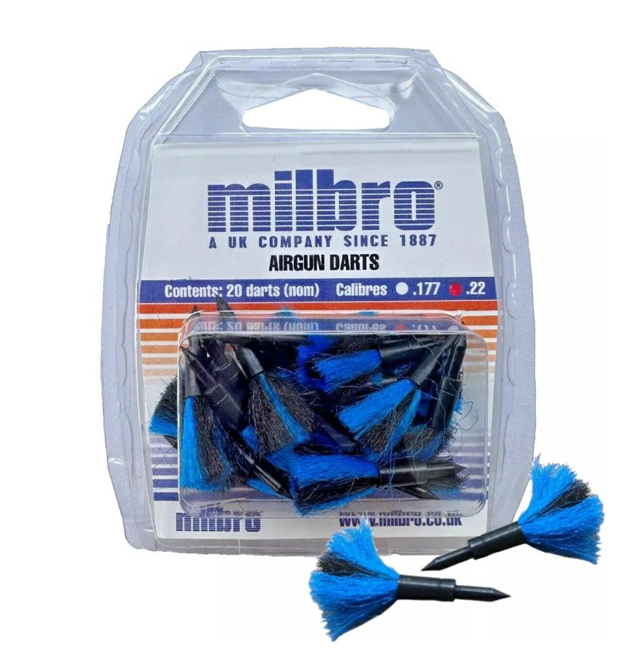 Milbro Airgun Darts .22 5.5mm pack of 20 (nom)