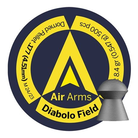 Air Arms Diabolo Field .22 5.51mm 16gr Airgun Pellets Tin of 500