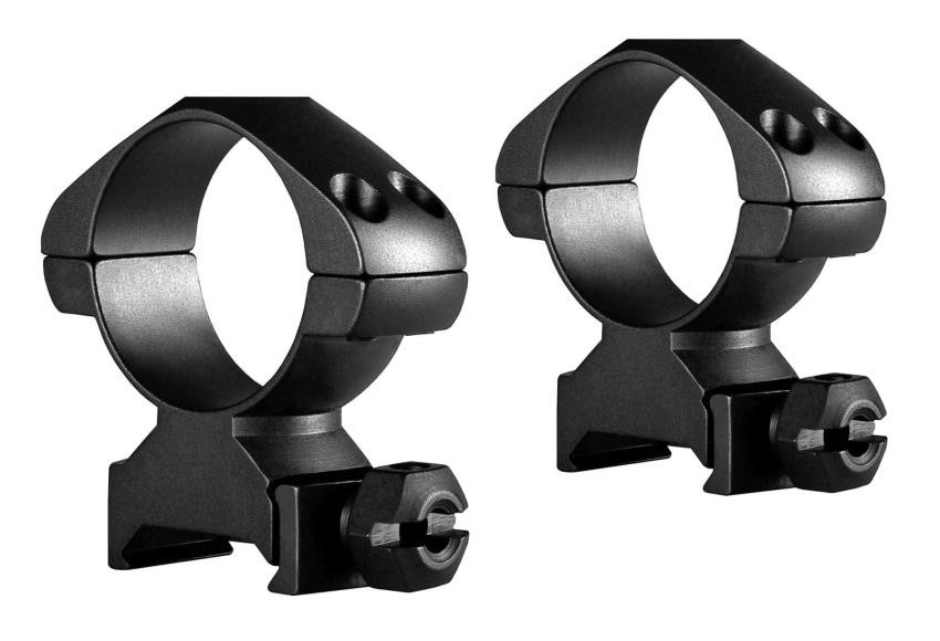Hawke Rifle Scope Precision Steel Ring Mounts 30mm High with Nut
