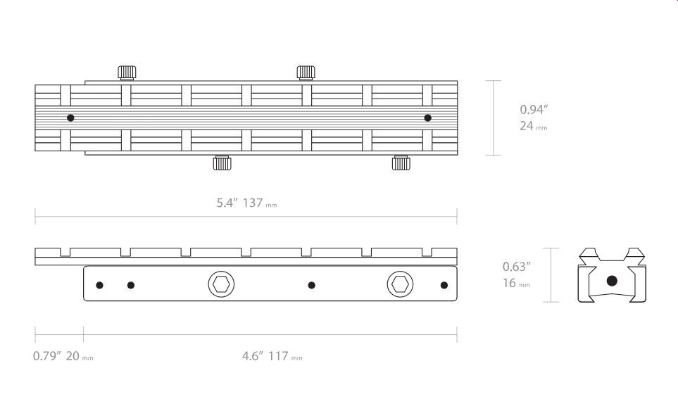 Hawke Dovetail to Picatinny Elevator Rail 1pce adjustable elevation angle