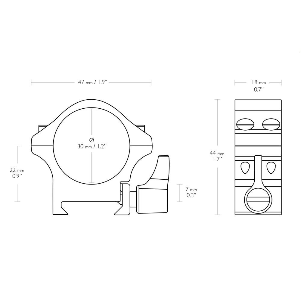 Hawke Rifle Scope Professional Steel Mounts Weaver Low 30mm 2 piece
