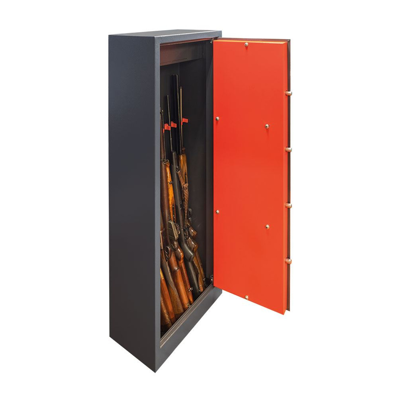 Burton Safes Pioneer 10 Gun Safe Cabinet 10 Rifles with Locking Top Box
