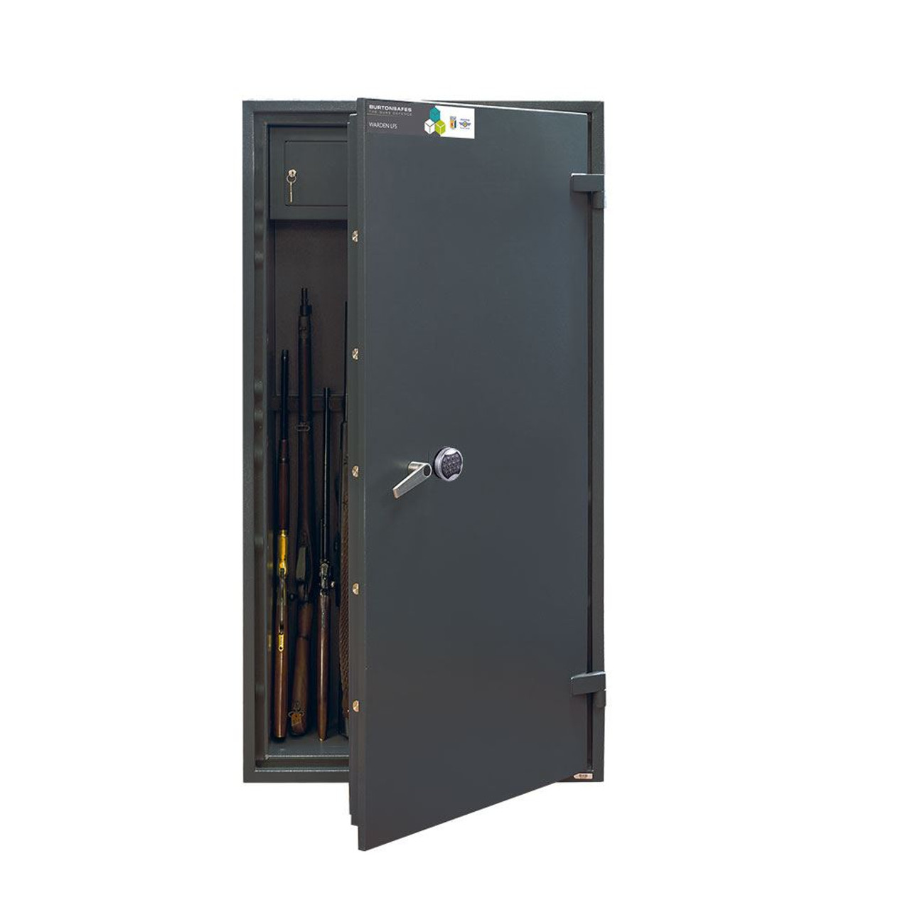 Burton Safes Warden LFS Gun Safe 14 Rifles with Electronic Entry and Top Box