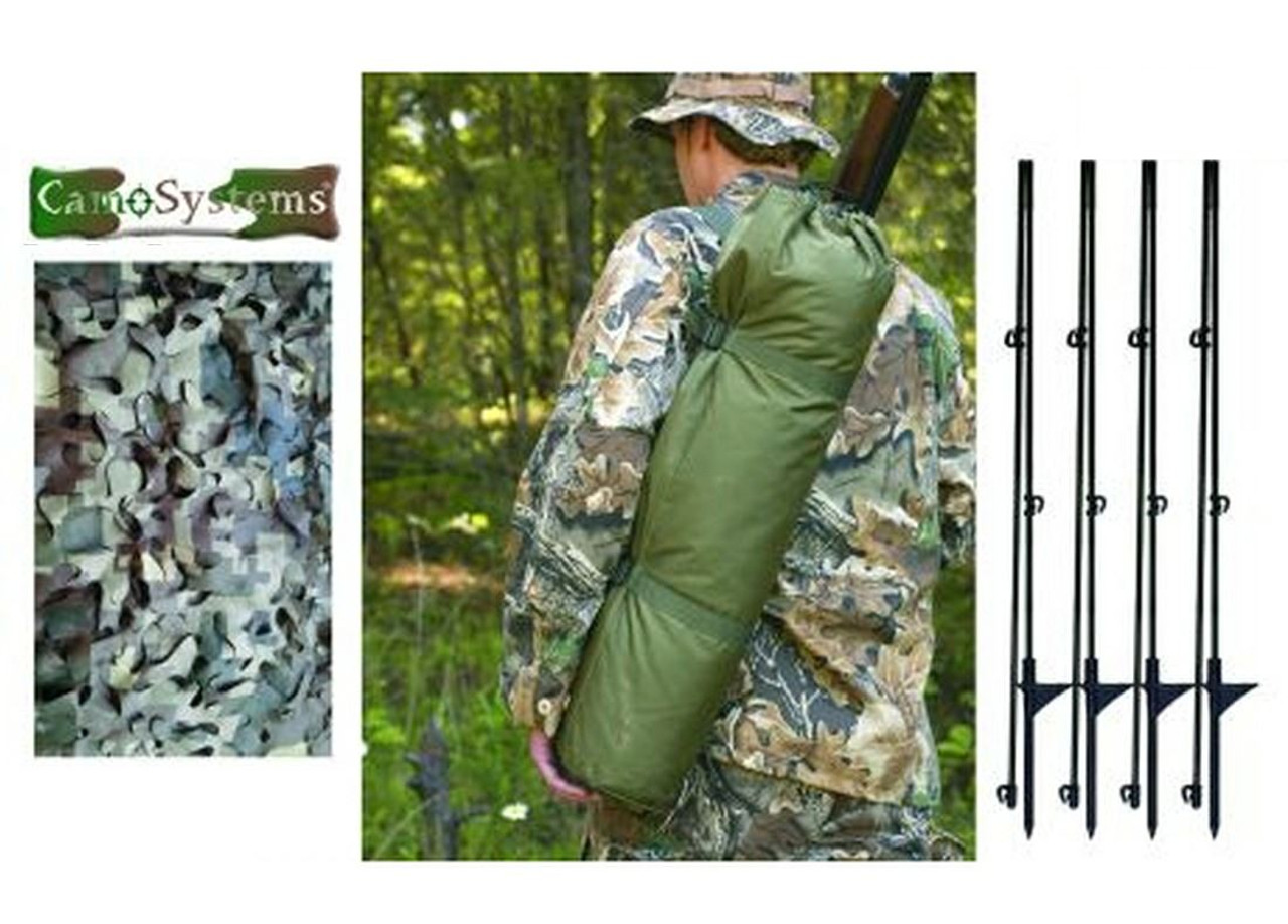 CamoSystems Deluxe Heavy Duty Blind Kit 4 poles 3D broadcut screen and case
