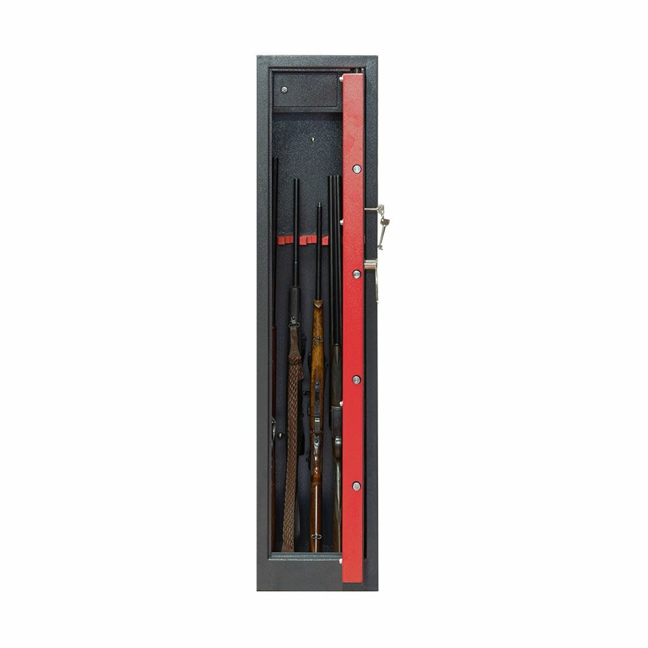 Burton Safes Pioneer 5 Gun Safe Cabinet 5 Rifles with Locking Top Box