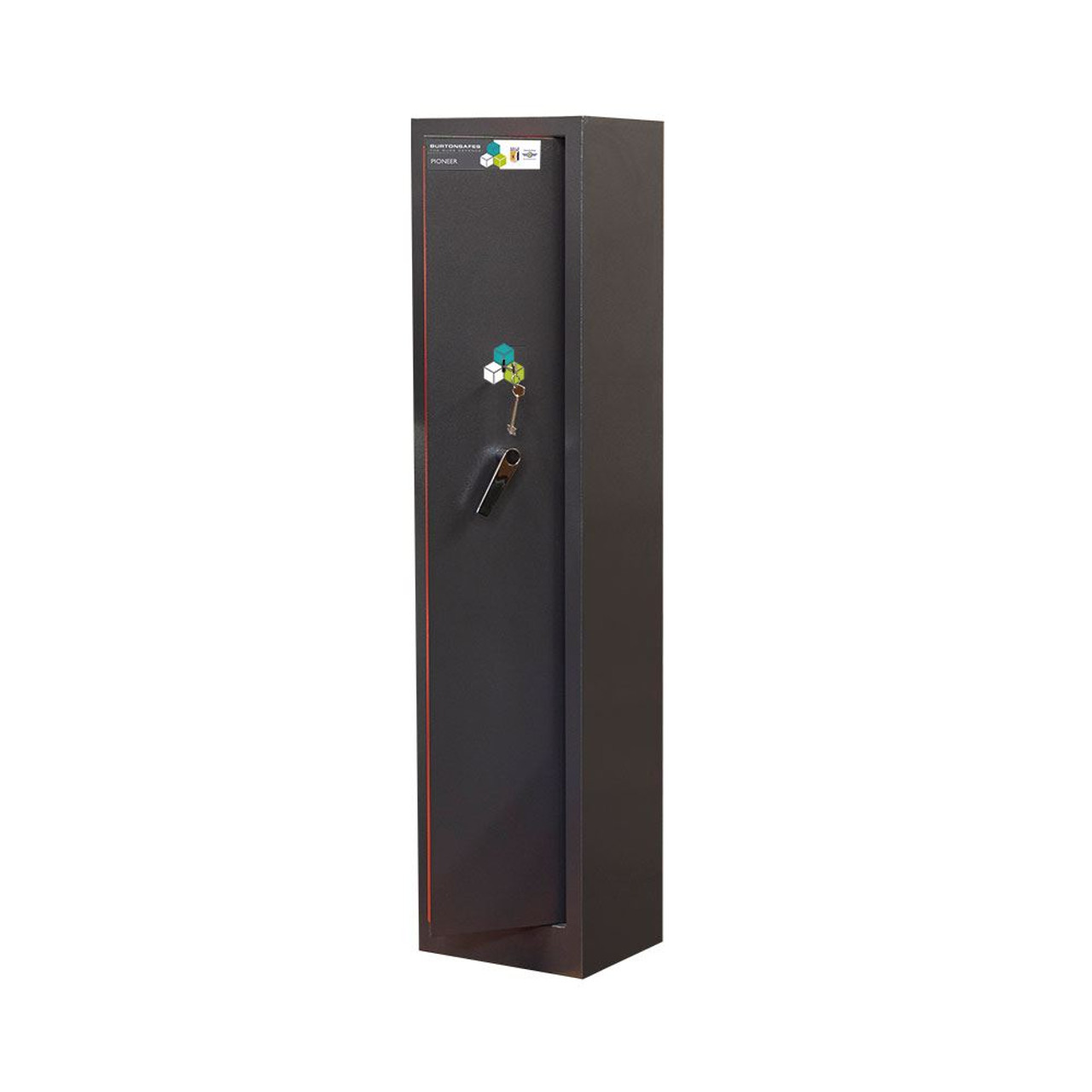 Burton Safes Pioneer 5 Gun Safe Cabinet 5 Rifles with Locking Top Box