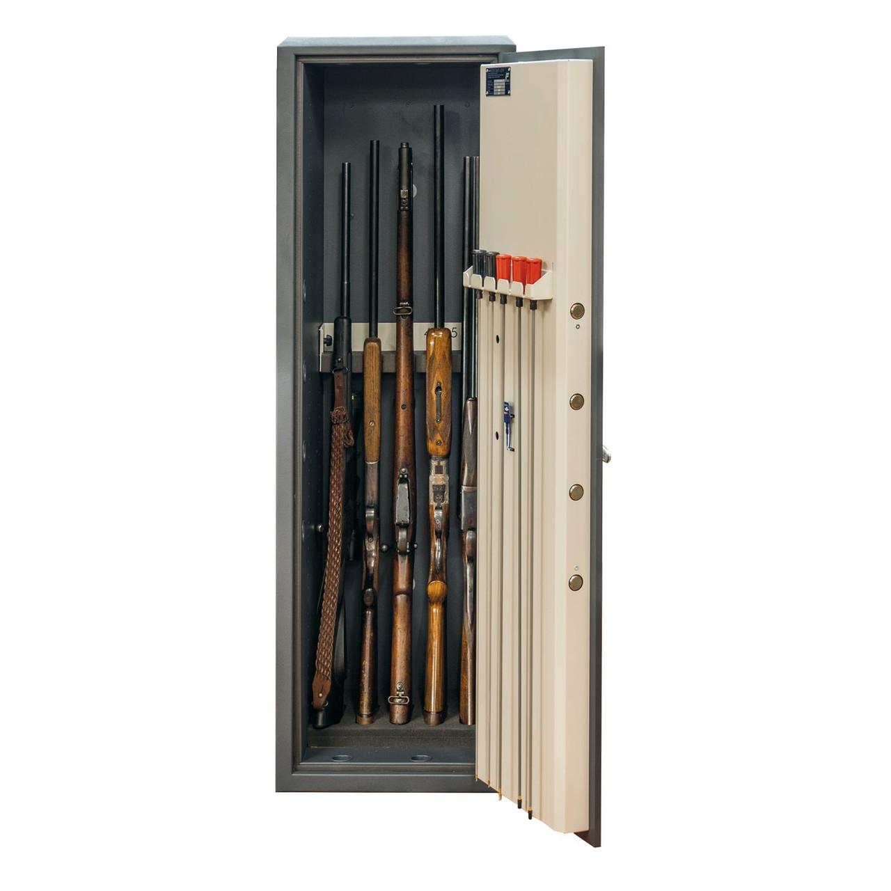 Burton Safes Gamekeeper Gold Gun Safe Cabinet for 5 Rifles with Key Entry