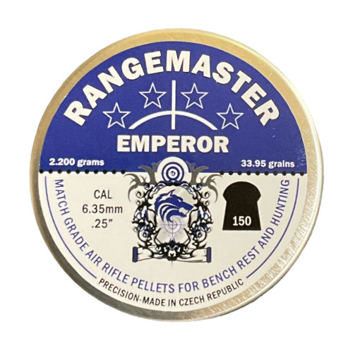 Rangemaster Emperor .25 34gr 6.35mm Airgun Pellets Tin of 150