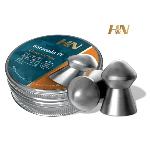 H&N Baracuda FT Airgun Pellets .177 4.51mm Tin of 400