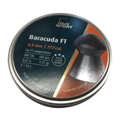 H&N Baracuda FT Airgun Pellets .177 4.51mm Tin of 400