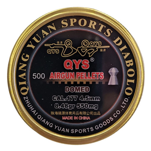 QYS Domed Nose .177 4.5mm 8.48gr Airgun Pellets Tin of 500