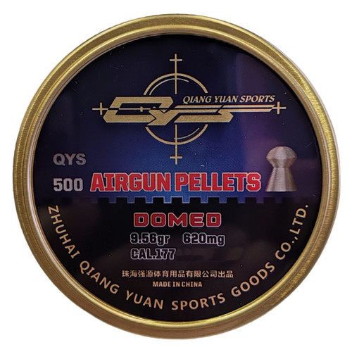 QYS Domed Nose Heavy .177 4.49mm 9.56gr Airgun Pellets Tin of 500