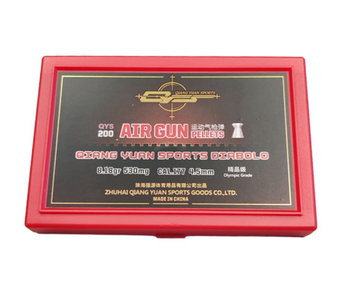 QYS Olympic Flat Nose .177 4.5mm 8.18gr Airgun Pellets Tin of 200