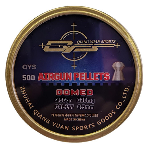 QYS Domed Nose Heavy .177 4.5mm 9.56gr Airgun Pellets Tin of 500