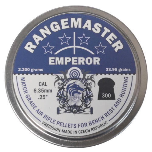 Rangemaster Emperor .25 33.95gr 6.35mm Airgun Pellets Tin of 300