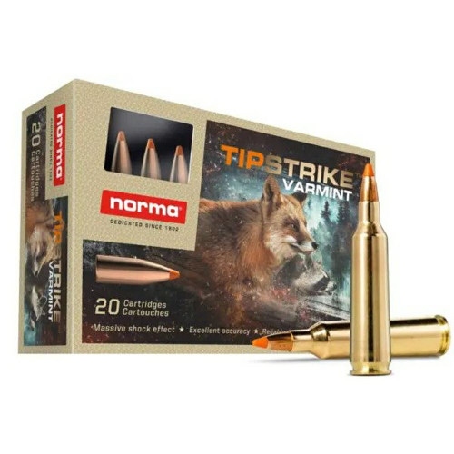 Norma Tipstrike 55gr .222 REM 20 rounds Norma Tipstrike 55gr .222 REM 20 rounds
